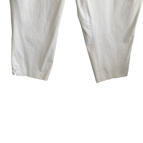 Lane Bryant Women Crop Pants 24 White Straight Leg Beachy Coastal Capris Vacay - Picture 7 of 9